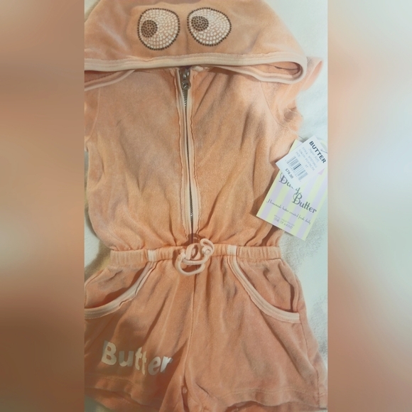 Jumper in nectarine color short sleeve with hood - Picture 2 of 10